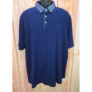 Johnston & Murphy Mens XXL Navy Polo Shirt Thin Fit